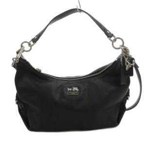 ハンドバッグ ショルダー 2WAY レザー 黒 ブラック ロゴプレート 14304 /FF GY18