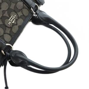 COACH 33524 トートバッグ ハンド キャンバス レザー シグネチャー ロゴ 黒 ブラック GY18 /MQ