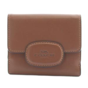 エライザ スモール ウォレット 二つ折り財布 小銭入れあり レザー ロゴ 茶 ブラウン CR395 /KW