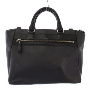 ビジネスバッグ トート シボ革 レザー ロゴ 黒 ブラック /XZ GY13