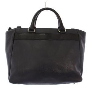 LANVIN en Bleu ビジネスバッグ トート シボ革 レザー ロゴ 黒 ブラック /XZ GY13