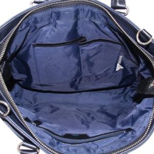 LANVIN en Bleu ビジネスバッグ トート シボ革 レザー ロゴ 黒 ブラック /XZ GY13