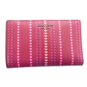 二つ折り財布 ウォレット ロゴ ピンク ハート柄 /FF GY18