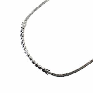 SWAROVSKI クリアストーンネックレス クリスタル チョーカー 喜平 シルバーカラー /KW GY18