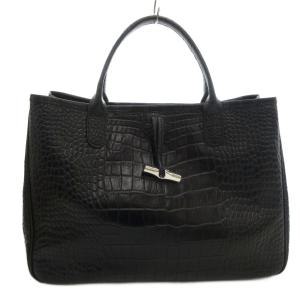 ロゾ トートバッグ クロコ型押し ブラック