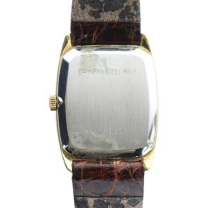 Longines 717 1156 腕時計 クォーツ レザーベルト スクエア ゴールドカラー