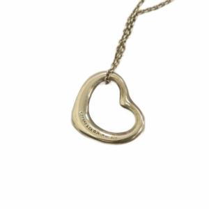 TIFFANY&Co. ネックレス オープンハート ペンダント ロゴ チェーン  シルバー /KW GY18