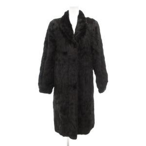 銀サガ Belle Vison ファーコート 毛皮 ミンク ロング丈 9 ダークブラウン /UO GY18