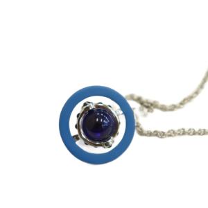 Vivienne Westwood ネックレス オーブ ペンダント マット加工 ラインストーン ブルー