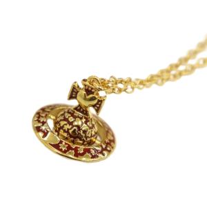 MINI BAS RELIEF ネックレス ゴールドカラー レッド