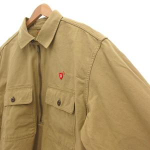 HUMAN MADE Zip-Up Work Shirt ハーフジップ XXL ベージュ系 HM29SH002