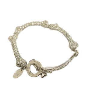 ブレスレット Bone ラインストーン rogoシルバーカラー