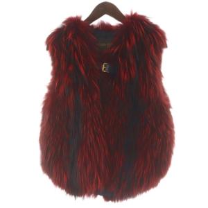 ケガワベスト ファーベスト フォックスファー 38 レッド ブラック