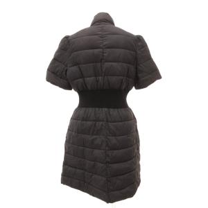 EMPORIO ARMANI ダウンコート ロング 半袖 ジップアップ 紺 ネイビー /JS GY18