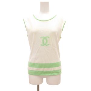 00S P15734V00761 ノースリーブ ニット ベスト ココマーク 40 ホワイト