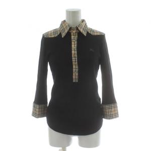 カットソー 38 黒 ブラック 長袖 ノバチェック 切り替え FAF85-574-09 /PP GY18