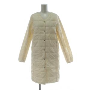 ROP? 別注 ダウンジャケット L アイボリー Vネック ロング丈 キルティング アウター 長袖 GG0-61100-B