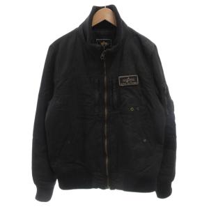 フライトジャケット ブルゾン XL 黒 ブラック リブ襟 ジップアップ /FF GY42