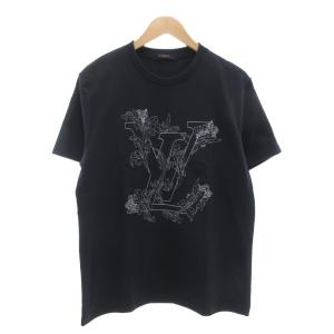 LVフラワーエンブロイダリーTシャツ M ネイビー RM202 NPL HJY68W