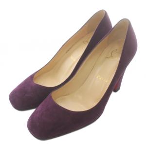 パンプス スエード 36 パープル