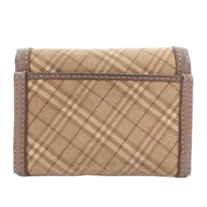 BURBERRY BLUE LABEL カードケース 名刺入れ チェック柄 ロゴ キャンバス レザー 茶 ブラウン /GV GY18