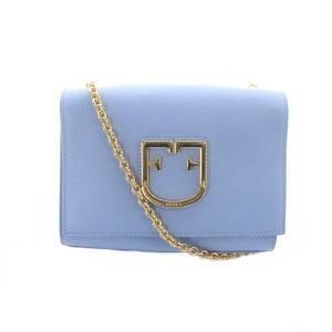 ショルダーバッグ 斜めがけ レザー ロゴ チェーンショルダー 青 ブルー GY18 /MQ