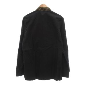 FENDI シャツ ズッカ柄カラー 長袖 IT39 黒 ブラック /UO GY18
