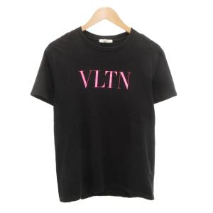 VLTN ロゴ Tシャツ カットソー S 半袖 プリント クルーネック 黒 ブラック /AE GY18