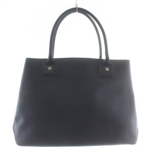 トートバッグ ハンド 牛革 レザー ロゴ 紺 ネイビー /XZ GY18