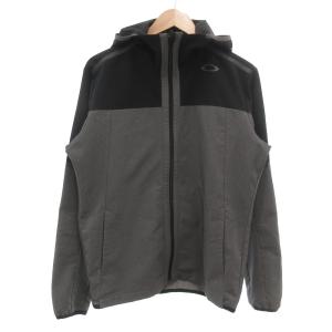トレーニングウェア スプリングジャケット フード ジップアップ ロゴプリント L 黒 ブラック グレー