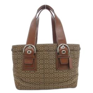 COACH F12310 ミニシグネチャートート ハンドバッグ 肩掛け キャンバス レザー 茶 ブラウン /GV GY11