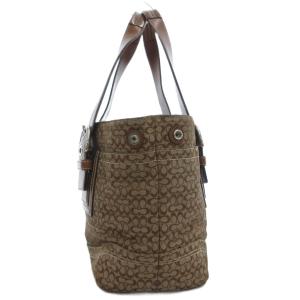 COACH F12310 ミニシグネチャートート ハンドバッグ 肩掛け キャンバス レザー 茶 ブラウン /GV GY11