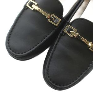 TOD'S ドライビングシューズ ビットローファー レザー ロゴ ゴールド金具 35.5 22.5cm 黒 ブラック