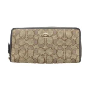 53602 長財布 ウォッチ キャンバス レザー シグネチャー ロゴ 茶 ブラウン GY18 /MQ