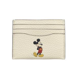 カードケース 名刺入れ レザー ロゴ ミッキーマウス ディズニー アイボリー GY18 /MQ