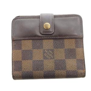  ダミエ コンパクトジップ 二つ折り財布 ウォレット 小銭入れあり レザー 茶 ブラウン N61668