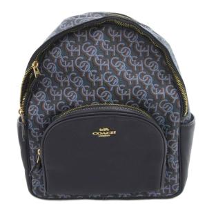 コート バックパック・シグネチャー モノグラム プリント リュックサック デイバッグ 総柄 青 ブルー