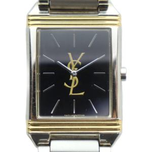5421-H04724Y 腕時計 クォーツ スクエア 黒文字盤 YSLロゴ シルバーカラー