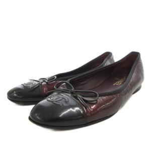 パンプス ココマーク 37.5 ボルドー ブラック