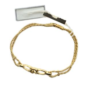 ヴィンテージ ブレスレット チェーン Gロゴ 2連 ゴールドカラー 金色 /KW GY42