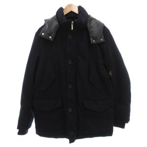 18AW ダウンジャケット ブルゾン ウール 40 紺 ネイビー フード H1F36-841-29 /FF