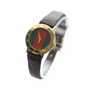 GUCCI 3001L シェリーライン 腕時計 ウォッチ クォーツ レザーベルト ゴールドカラー 金色 GY11 /MQ