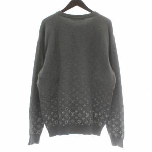 LOUIS VUITTON グラディエントモノグラム ニット プルオーバー L グレー RM211Q