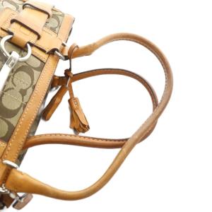 COACH F10246 トートバッグ ハンド キャンバス レザー ロゴ 茶 ブラウン GY11 /MQ