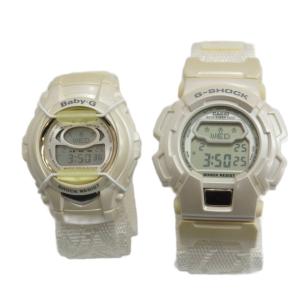 GM-100LV GM-210LV 腕時計 ペアウォッチ クォーツ デジタル カレンダー付き ロゴ 白