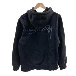 STUSSY スウェット トレーナー パーカー プルオーバー ロゴプリント M 黒 ブラック GY18 /TZ
