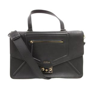ハンドバッグ 2WAY ショルダー レザー ロゴ 黒 ブラック /JS GY18