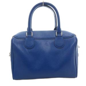 COACH 2WAY ハンドバッグ ショルダー 青 ブルー ボストン型 ロゴプレート チャーム付き /FF GY18