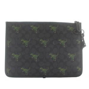 COACH チャーターポーチ シグネチャー キャンバス レキシー プリント クラッチバッグ セカンドバッグ PVC