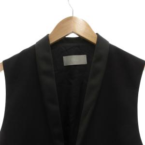 DIOR HOMME ナローラペル ベスト ジレ ビジネス 1B ウール 44 紺 ネイビー 163c611S0687 /FF